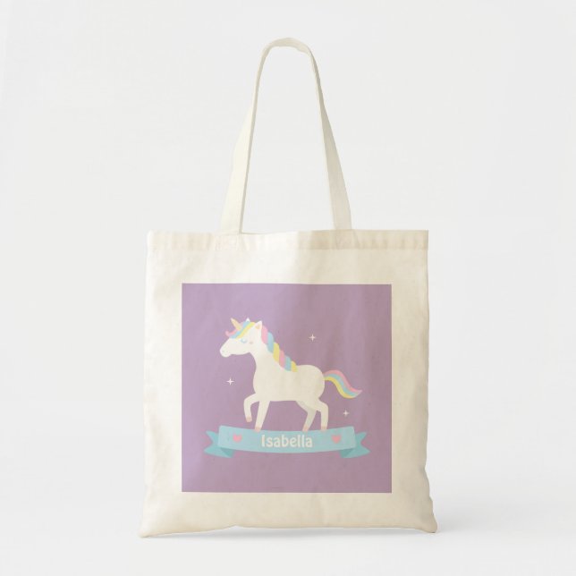 Sac À Main Licorne Blanche Mignonne Noms De Filles (Devant)