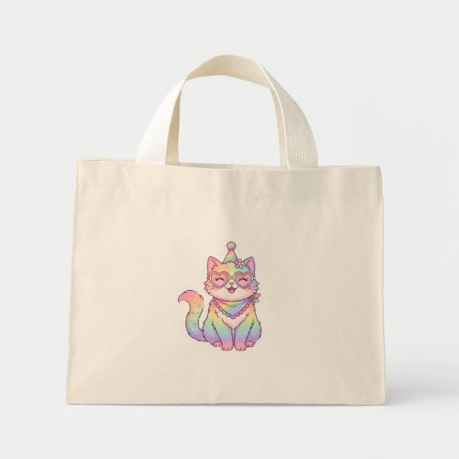 Sac à main Licorne Chat Arc-en-ciel Kawaii Mignon (Devant)