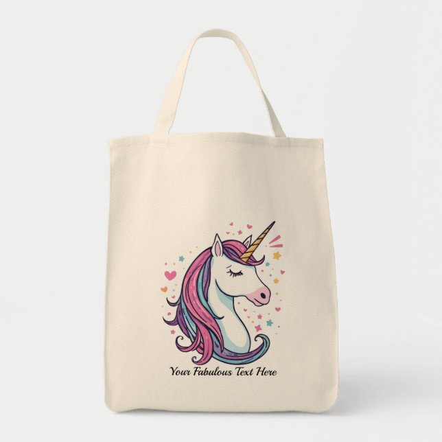 Sac à main licorne personnalisable avec des couleu (Devant)