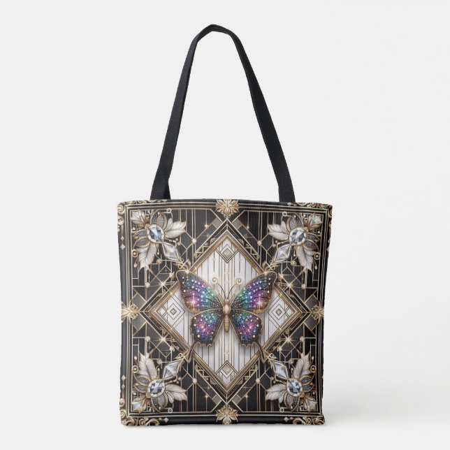 Sac à main luxe papillon arc-en-ciel diamants (Dos)