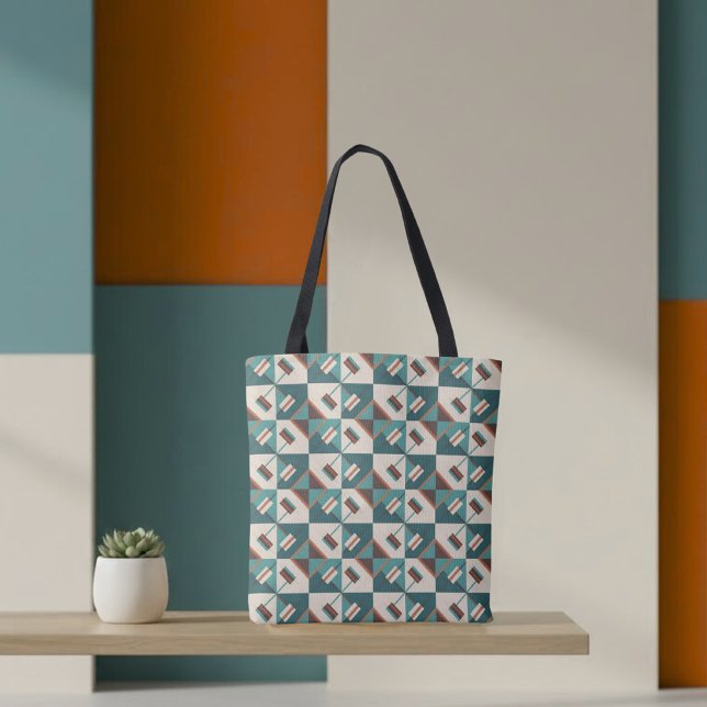 Sac à main marron et sarcelle Earth Grid (Créateur téléchargé)