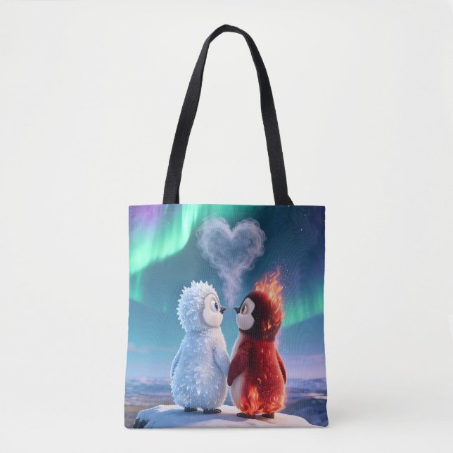 Sac à main Mignon Manchot Feu et Glace Aurore Boré (Devant)