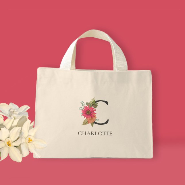 Sac à main mini personnalisé avec monogramme flora (Créateur téléchargé)