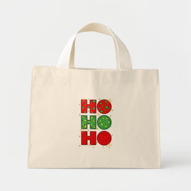 Sac à main miniature de Noël HO HO HO (Devant)