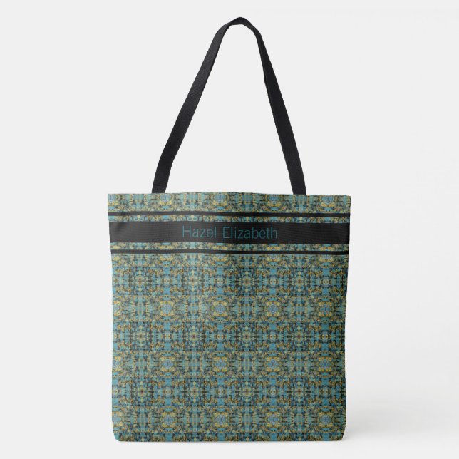 Sac à main moderne à motif bleu paon (Devant)