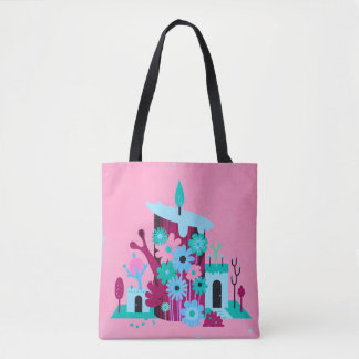 Sac à main moderne à motif floral abstrait rose