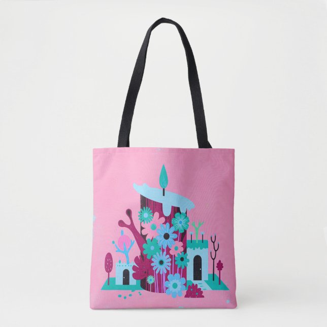 Sac à main moderne à motif floral abstrait rose (Devant)