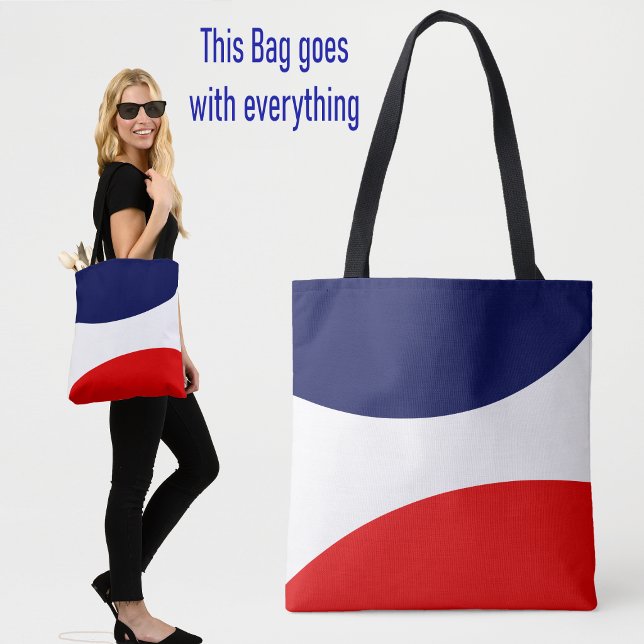 Sac à main moderne abstrait bleu, rouge et blanc (Créateur téléchargé)