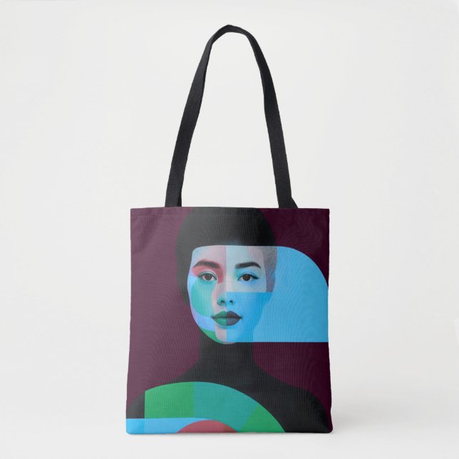 Sac à main moderne abstrait portrait (Devant)