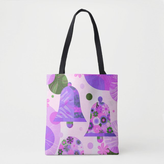 Sac à main moderne floral violet doux (Devant)