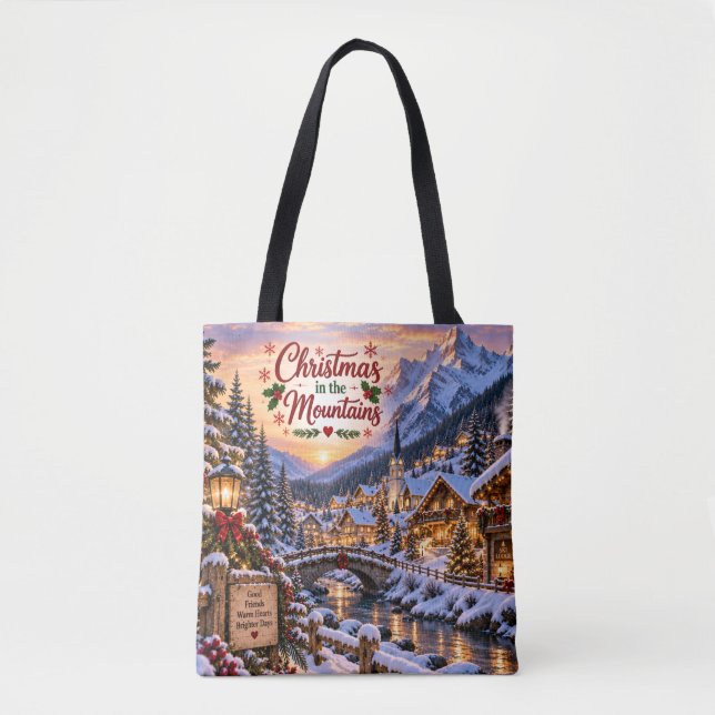 Sac à main Noël à la montagne (Devant)