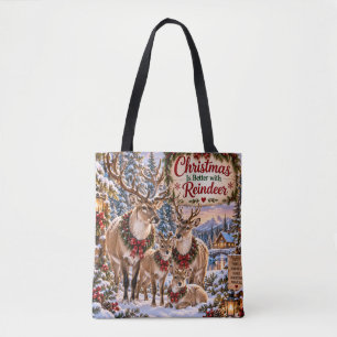 Sac à main Noël est meilleur avec des rennes
