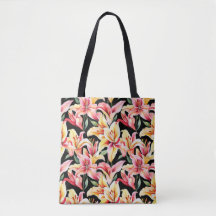 Sac à main noir à fleurs de lys en aquarelle