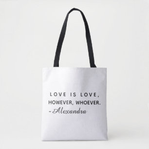 Sac à main noir personnalisé Minimalist Love is Lo