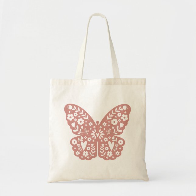 Sac à main papillon de printemps, art folklorique (Devant)