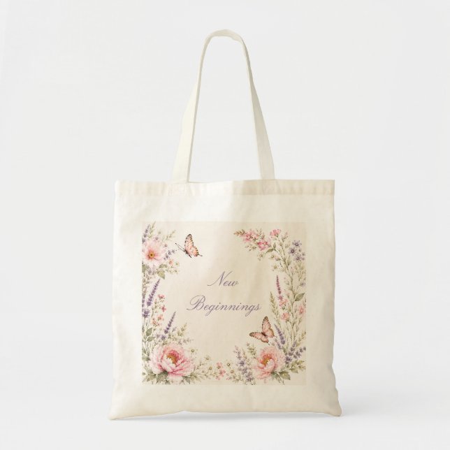 Sac à main papillon floral personnalisé (Devant)