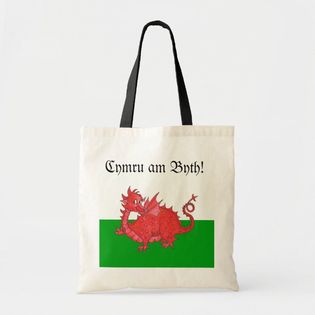 Sac à main personnalisable avec un joli dragon rou (Devant)