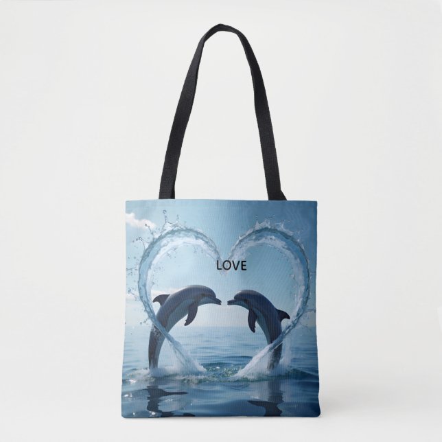 Sac à main personnalisé Amour de dauphin  (Devant)