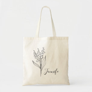 Sac à main personnalisé avec fleur du mois de nais