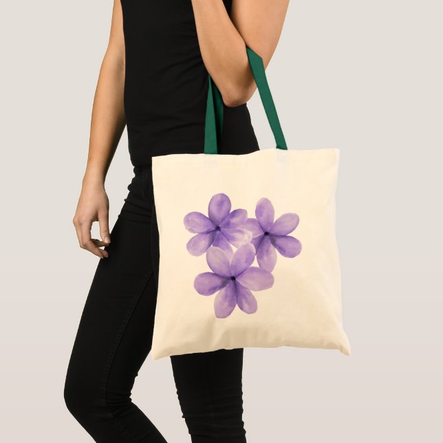 Sac à main personnalisé avec fleurs aquarelles bla (Devant (produit))