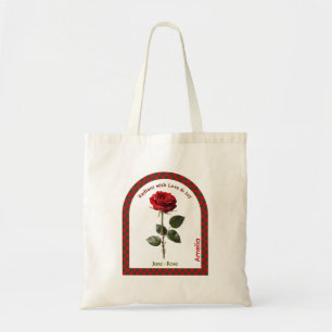 Sac à main personnalisé avec la fleur du mois de j