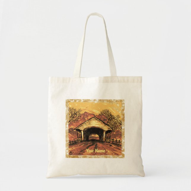 Sac à main personnalisé avec le nom du pont couver (Devant)