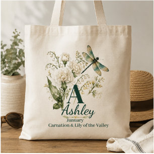 Sac à main personnalisé avec monogramme et fleur d