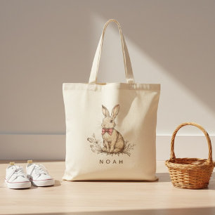 Sac à main personnalisé de lapin de Pâques avec no
