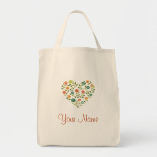 Sac à main personnalisé en forme de cœur avec fleu