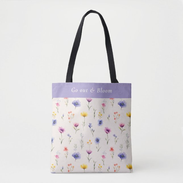 Sac à main personnalisé Fleur sauvage 'Sortez & Ép (Devant)
