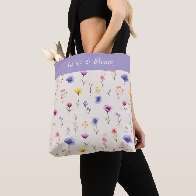 Sac à main personnalisé Fleur sauvage 'Sortez & Ép (De près)
