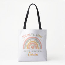 Sac à main personnalisé pour enseignant 'Vibes d'e