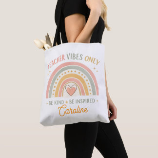 Sac à main personnalisé pour enseignant 'Vibes d'e