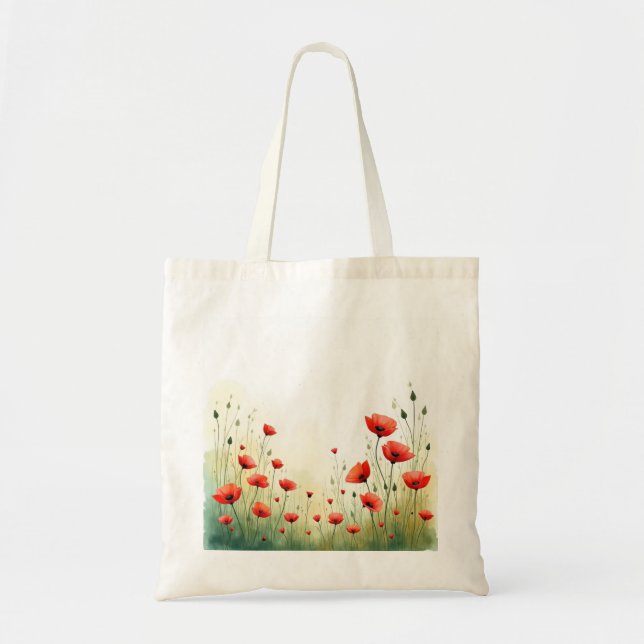 Sac à main poppies aquarelle (Devant)