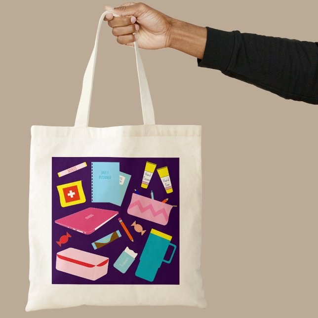 Sac à main pour fournitures indispensables d'un pr (Teacher tote bag)