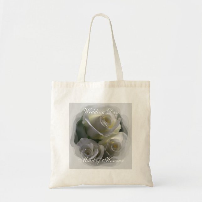 Sac à main pour mariage aux roses blanches douces (Devant)