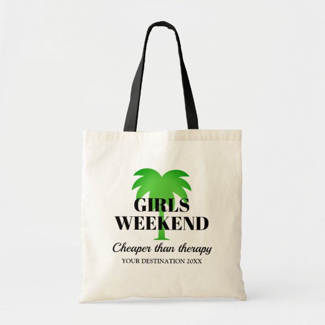 Sac à main pour week-end entre filles avec palmier (Devant)