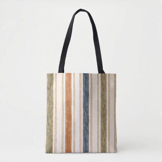 Sac à main rayé aquarelle rustique (Devant)