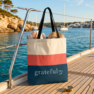 Sac à main rayé méditerranéen bleu marine corail r