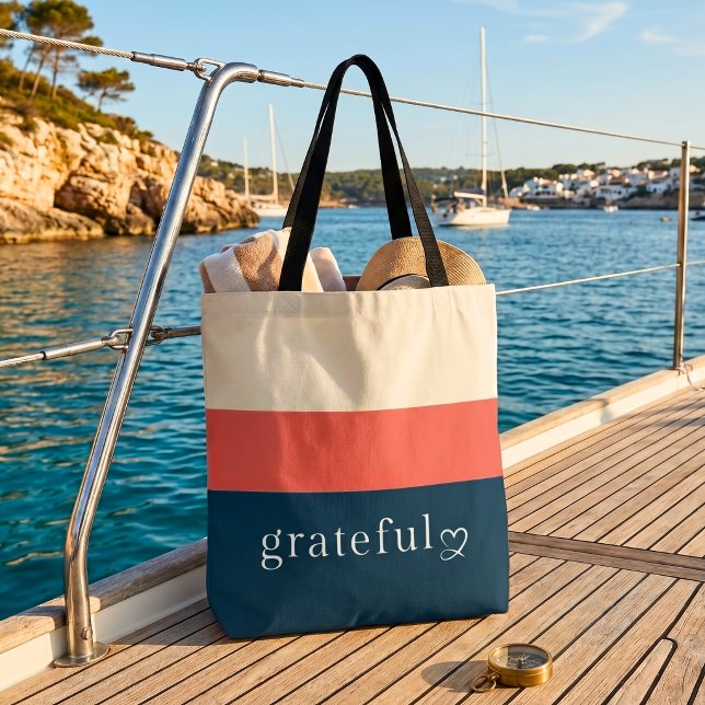 Sac à main rayé méditerranéen bleu marine corail r (Créateur téléchargé)