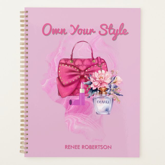 Sac à main rose chic et design floral (Devant)