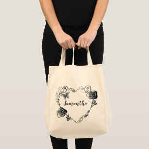 Sac à main Rose Cœur avec nom