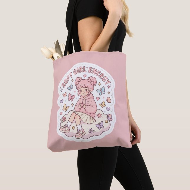 Sac à main rose pastel à énergie de fille douce et (De près)