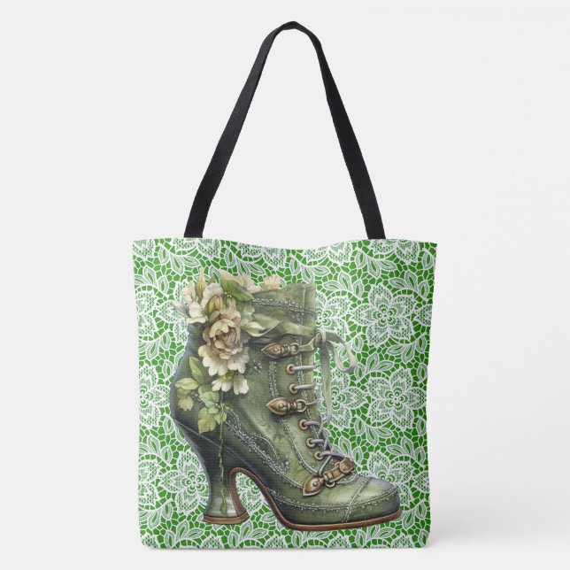Sac à main Steampunk Floral n' Lace Boot à grande  (Dos)