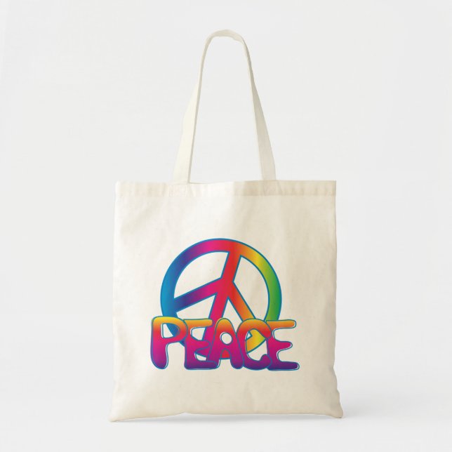 Sac à main symbole de paix coloré (Devant)