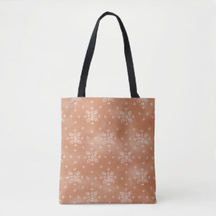 Sac à main terracotta rouge à motif floral ethniqu