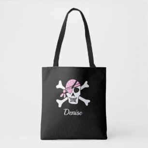 Sac à main tête de mort et os de pirate fille noir