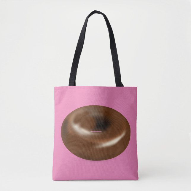 SAC À MAIN TOTE ROSE DONUT AU CHOCOLAT (Devant)