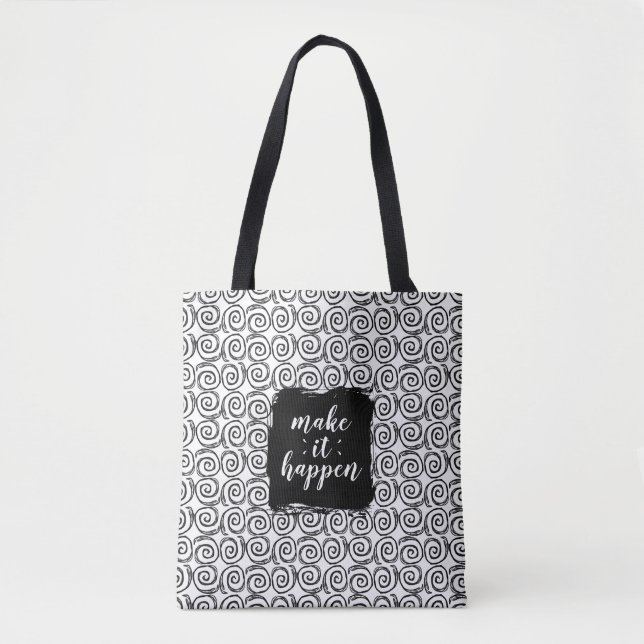 Sac à main tourbillon noir et blanc Make It Happen (Devant)