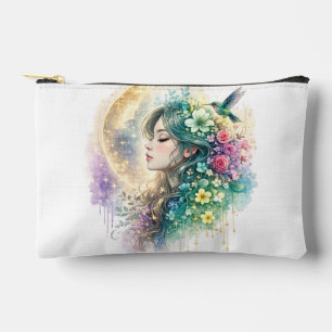 Sac à main tout en fleurs éthérées avec colibri